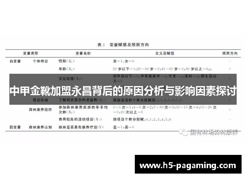 中甲金靴加盟永昌背后的原因分析与影响因素探讨